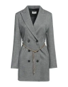 Vicolo Woman Mini Dress Grey Size L Polyester, Viscose, Elastane In Grey