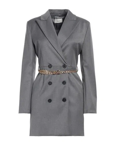 Vicolo Woman Mini Dress Grey Size L Polyester, Viscose, Elastane