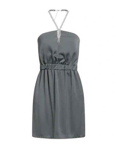 Vicolo Woman Mini Dress Grey Size M Polyester