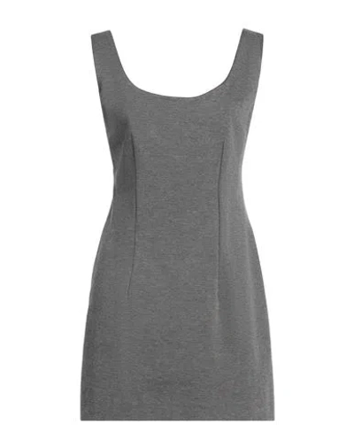 Vicolo Woman Mini Dress Grey Size M Viscose, Polyamide, Elastane
