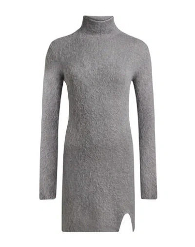 Vicolo Woman Mini Dress Grey Size Onesize Alpaca Wool, Polyamide, Virgin Wool, Elastane
