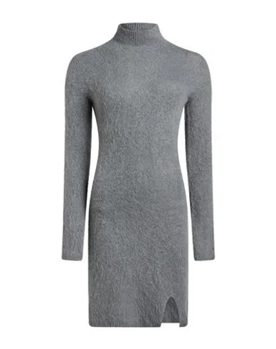 Vicolo Woman Mini Dress Grey Size Onesize Alpaca Wool, Polyamide, Virgin Wool, Elastane In Gray