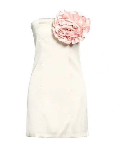 Vicolo Woman Mini Dress Ivory Size M Polyester In White