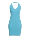 Vicolo Woman Mini Dress Light Blue Size Onesize Viscose, Polyester In Blue
