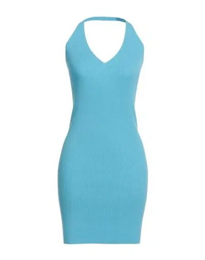 Vicolo Woman Mini Dress Light Blue Size Onesize Viscose, Polyester