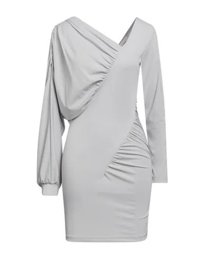 Vicolo Woman Mini Dress Light Grey Size Onesize Polyester, Elastane In Gray