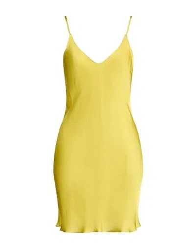 Vicolo Woman Mini Dress Lime Green Size Onesize Viscose In Yellow