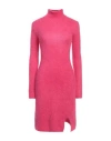 Vicolo Woman Mini Dress Magenta Size Onesize Alpaca Wool, Polyamide, Virgin Wool, Elastane In Pink