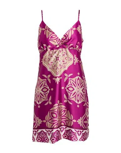 Vicolo Woman Mini Dress Mauve Size M Polyester In Multi