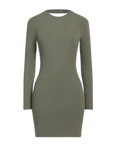 Vicolo Woman Mini Dress Military Green Size Onesize Viscose, Polyester