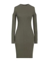Vicolo Woman Mini Dress Military Green Size Onesize Viscose, Polyester