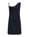 Vicolo Woman Mini Dress Navy Size M Polyester, Elastane In Blue
