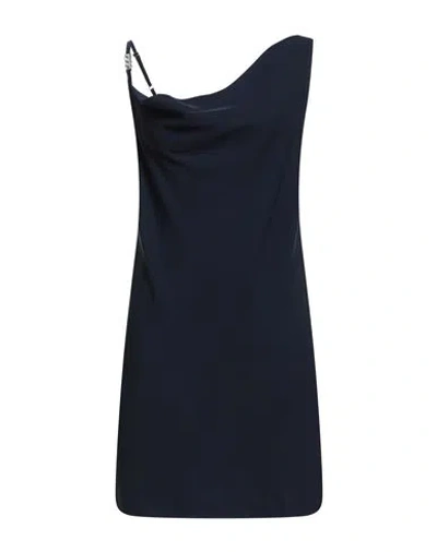 Vicolo Woman Mini Dress Navy Size M Polyester, Elastane In Blue