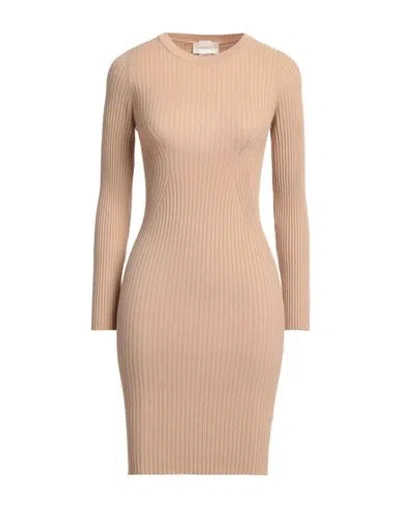 Vicolo Woman Mini Dress Sand Size Onesize Viscose, Polyester In Beige
