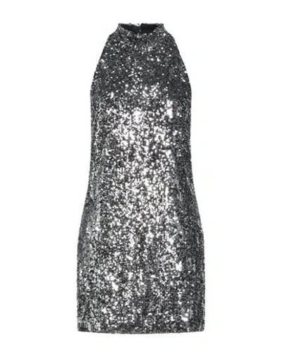 Vicolo Woman Mini Dress Silver Size L Polyester, Elastane