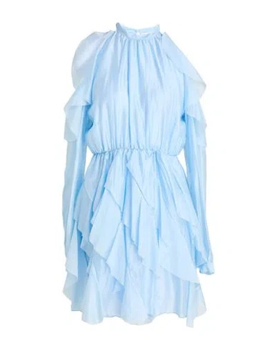 Vicolo Woman Mini Dress Sky Blue Size M Lyocell, Polyester
