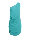 Vicolo Woman Mini Dress Turquoise Size M Polyester In Blue