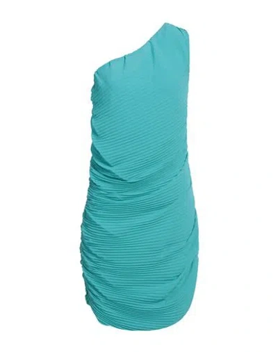Vicolo Woman Mini Dress Turquoise Size M Polyester In Blue