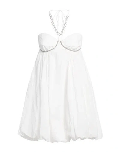 Vicolo Woman Mini Dress White Size Onesize Cotton
