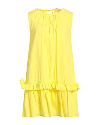 Vicolo Woman Mini Dress Yellow Size S Cotton