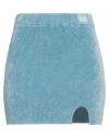 Vicolo Woman Mini Skirt Azure Size Onesize Viscose, Polyamide, Elastane In Blue