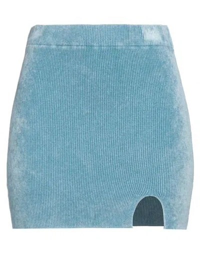 Vicolo Woman Mini Skirt Azure Size Onesize Viscose, Polyamide, Elastane In Blue