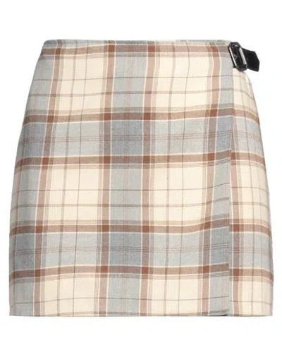 Vicolo Woman Mini Skirt Beige Size L Acetate, Viscose