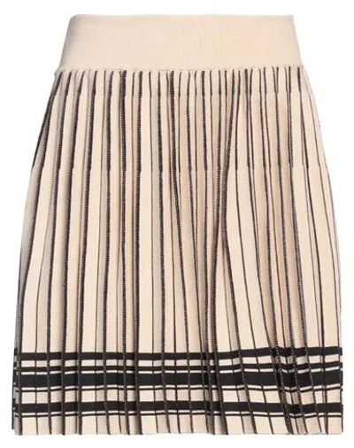 Vicolo Woman Mini Skirt Beige Size Onesize Viscose, Polyamide, Polyester, Metallic Polyester In Gold