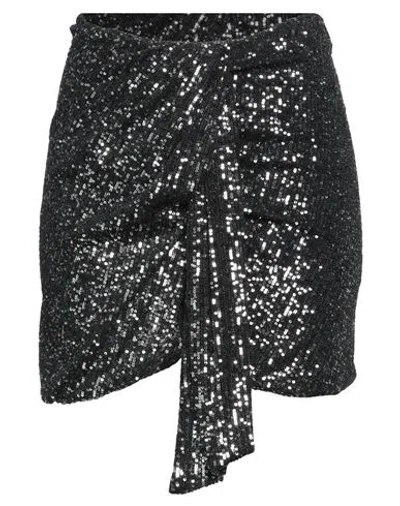 Vicolo Woman Mini Skirt Black Size L Polyamide, Polyester, Elastane