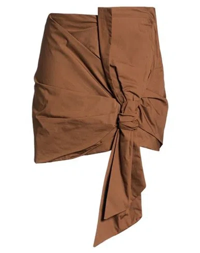 Vicolo Woman Mini Skirt Brown Size M Cotton