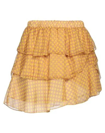 Vicolo Woman Mini Skirt Camel Size M Polyester In Beige