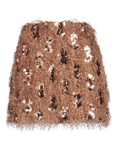 Vicolo Woman Mini Skirt Camel Size M Polyester, Elastane In Beige