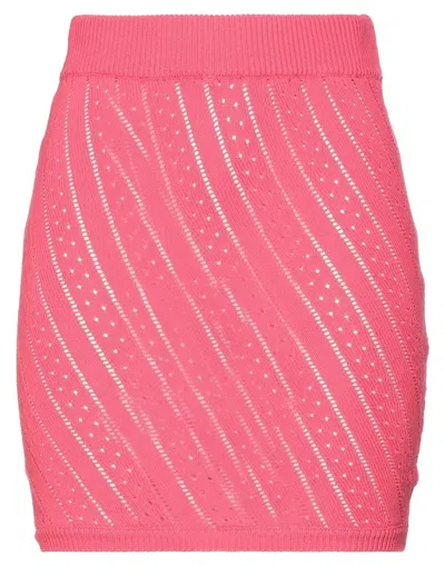 Vicolo Woman Mini Skirt Fuchsia Size M Cotton In Pink