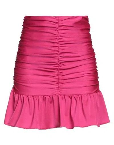 Vicolo Woman Mini Skirt Fuchsia Size M Polyester, Elastane In Pink