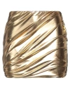 Vicolo Woman Mini Skirt Gold Size M Polyester, Elastane