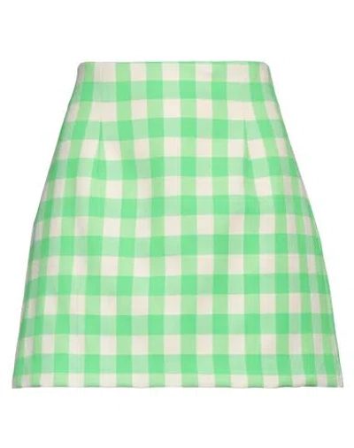 Vicolo Woman Mini Skirt Green Size M Cotton, Polyester