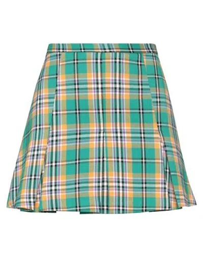 Vicolo Woman Mini Skirt Green Size M Polyester, Viscose, Elastane