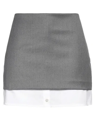 Vicolo Woman Mini Skirt Grey Size M Polyester, Viscose, Elastane