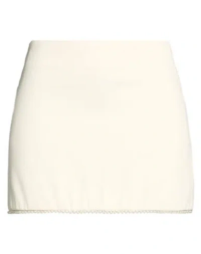 Vicolo Woman Mini Skirt Ivory Size L Polyester, Viscose, Elastane In White