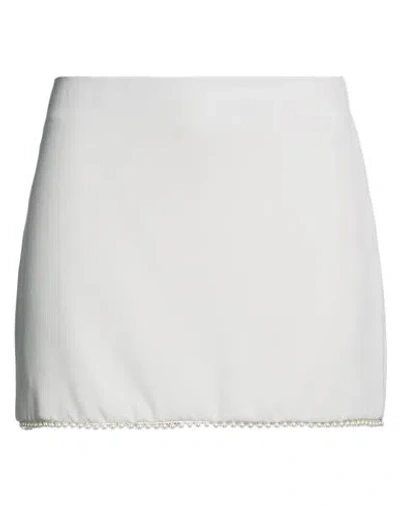 Vicolo Woman Mini Skirt Light Grey Size M Polyester, Viscose, Elastane In White