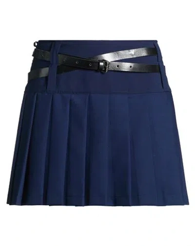 Vicolo Woman Mini Skirt Midnight Blue Size M Polyester, Viscose, Elastane