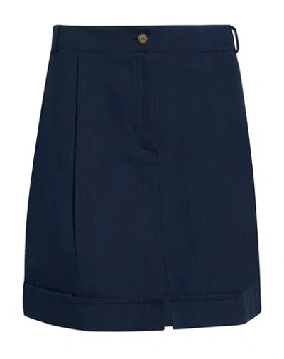 Vicolo Woman Mini Skirt Midnight Blue Size Xs Cotton