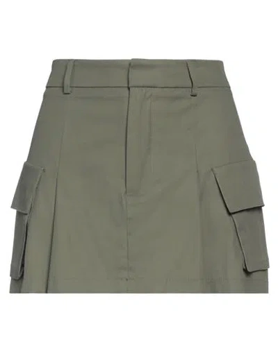 Vicolo Woman Mini Skirt Military Green Size L Polyethylene, Elastane