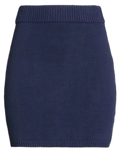 Vicolo Woman Mini Skirt Navy Size Onesize Cotton In Blue