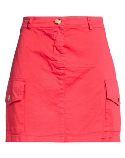 Vicolo Woman Mini Skirt Red Size L Cotton
