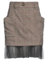 Vicolo Woman Mini Skirt Sand Size S Polyester, Viscose, Elastane, Polyamide In Beige