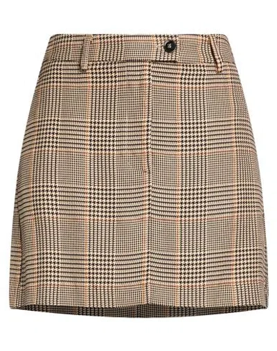 Vicolo Woman Mini Skirt Sand Size S Polyester, Viscose In Gold