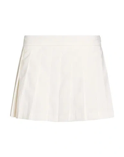 Vicolo Woman Mini Skirt White Size L Polyester, Viscose, Elastane