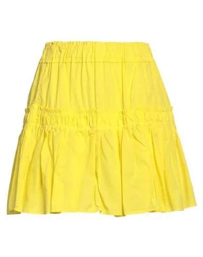 Vicolo Woman Mini Skirt Yellow Size M Cotton