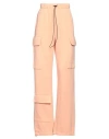 Vicolo Woman Pants Apricot Size M Cotton, Polyester In Orange